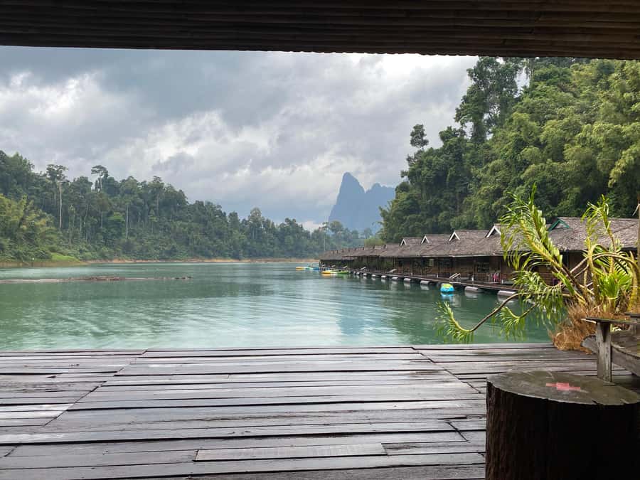 2 Days Khao Sok with Overnight at Cheow Lan Lake Raft House - Feeding and bathing elephants on the way back