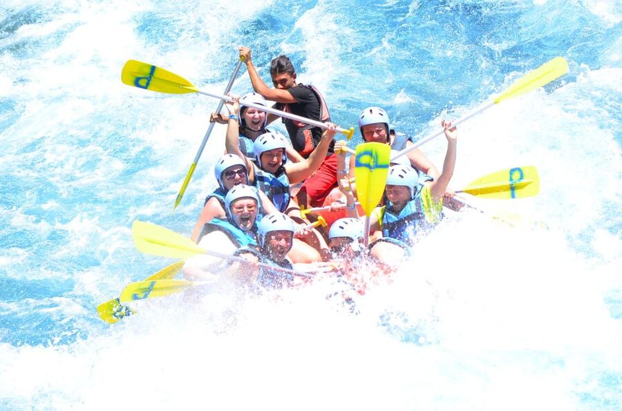Alanya/City of Side: Canyoning, Rafting and Ziplining Tour - Rafting through 14 kilometers of river