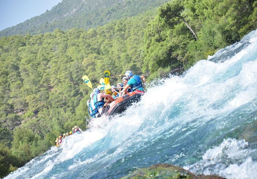 Alanya/City of Side: Canyoning, Rafting and Ziplining Tour - The zipline across the Koprucay River