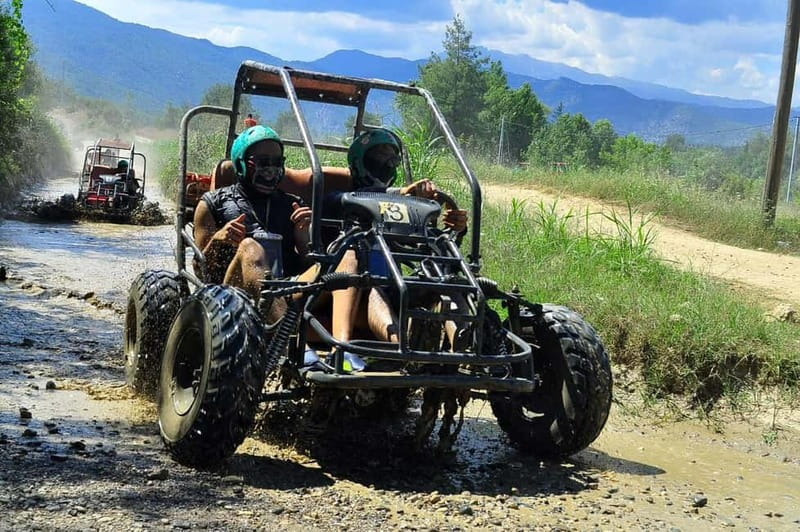 Alanya: Private Rafting, Zipline, Quad or Buggy w/ Lunch - Ziplining over the activity area