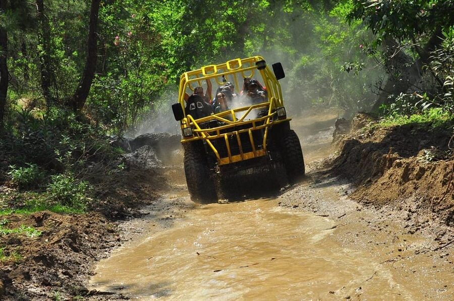 Alanya: Super Combo Quad, Buggy, Rafting & Zipline w/Lunch - Ziplining beside the river