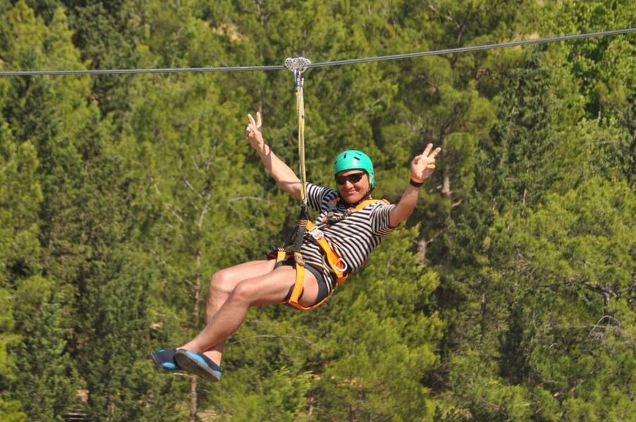 Antalya: Rafting Jeep Buggy&Quad Safari zipline canyon visit - A zipline finish above the canyon