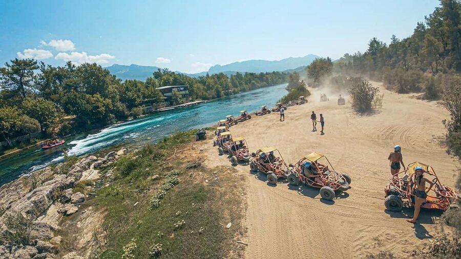 Antalya/Side: Quad, Buggy, Rafting & Zipline Tour with Lunch - Ziplining over the river