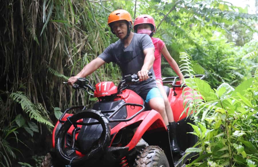 Bali Adventure Combo: Rafting & Tandem ATV Experience - Riding a tandem ATV through rural Bali