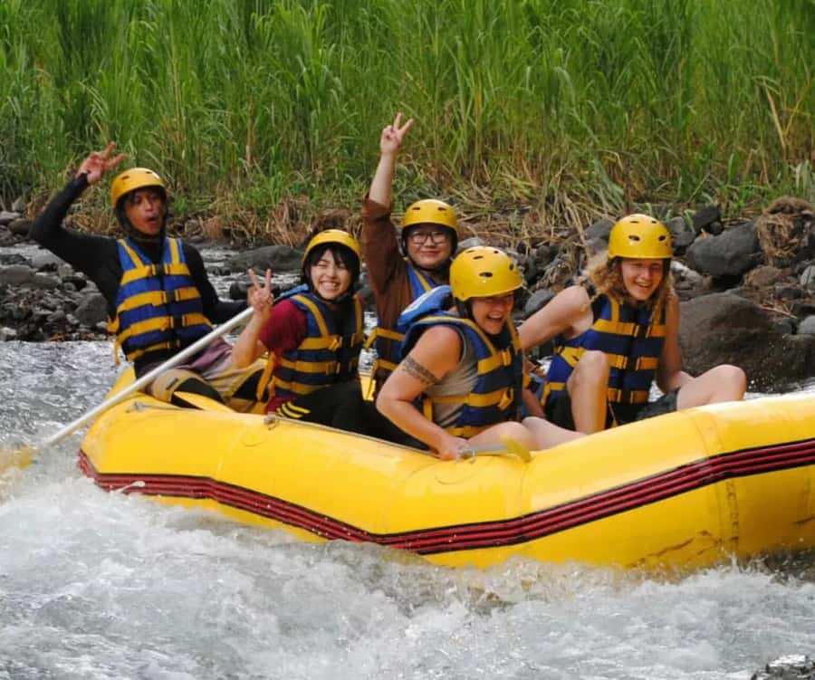 Bali: Telaga Waja River Rafting Small-Group Tour with Lunch - Getting ready at the rafting base