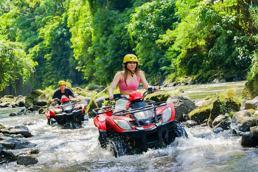 Bali-Ubud fun ATV Quad Bike Adventure & River Rafting - The 1.5-hour ATV route through fields and forest