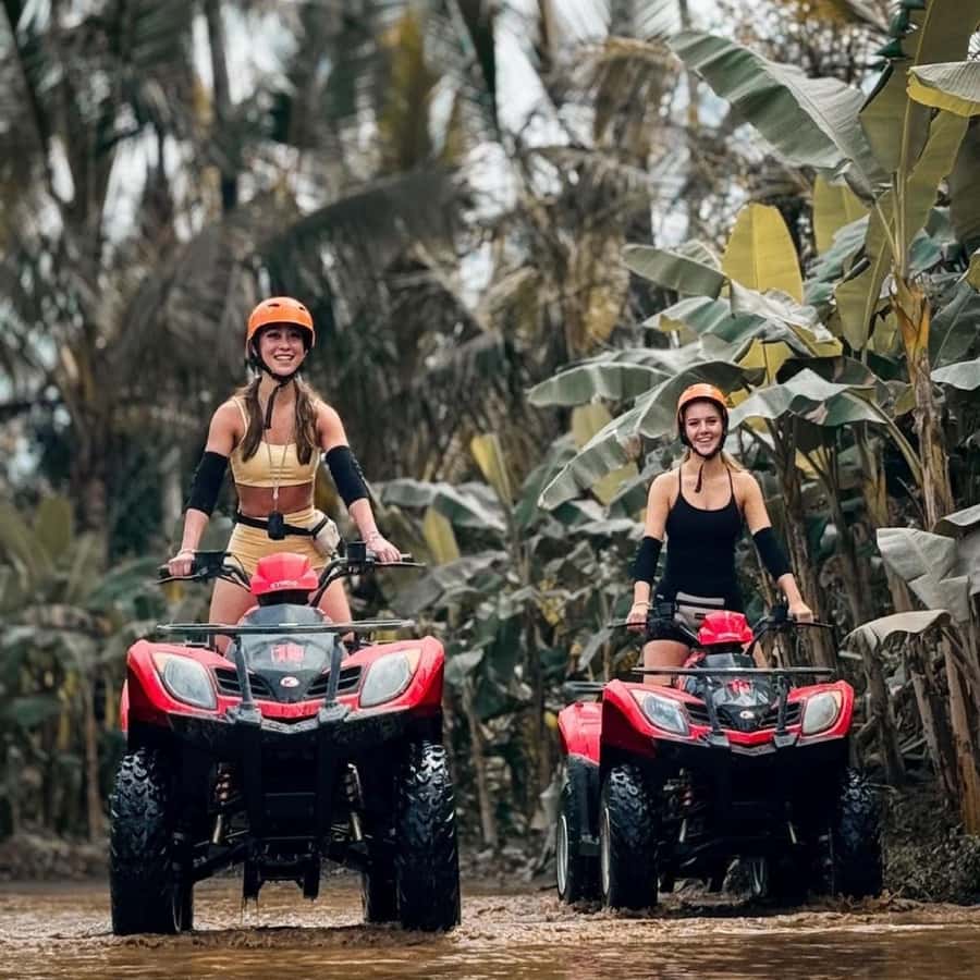 Bali: Ubud Gorilla Face ATV and Ayung Rafting Trip with Meal - Riding through rice fields, puddles, and Gorilla Face