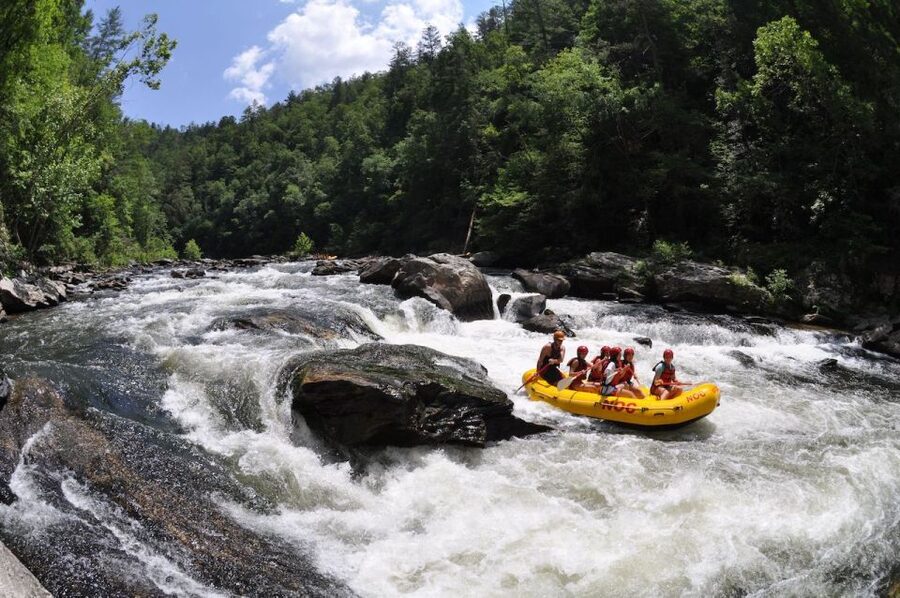 Chattooga: Chattooga River Rafting with Lunch - Walking to the base of Long Creek Falls