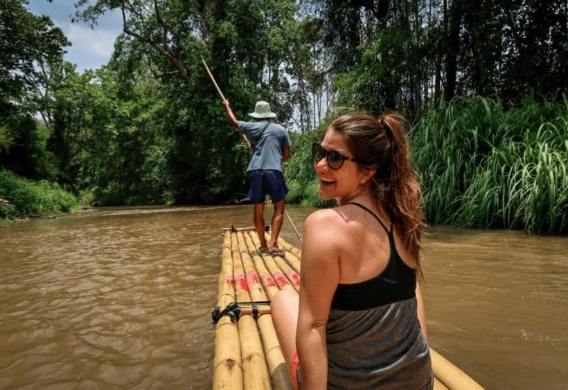 Chiang Mai: Bamboo Rafting with Hotel Transfers - A quiet river ride with elephants nearby