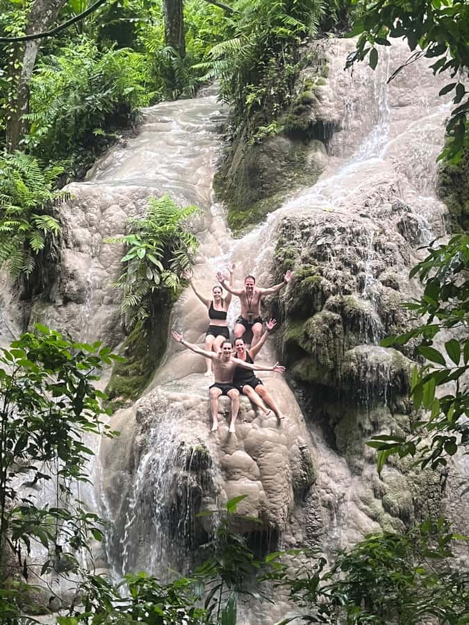 Chiangmai : A Bamboo Raft Safari , Sticky waterfalls, - Bamboo rafting on the Mae Taeng River