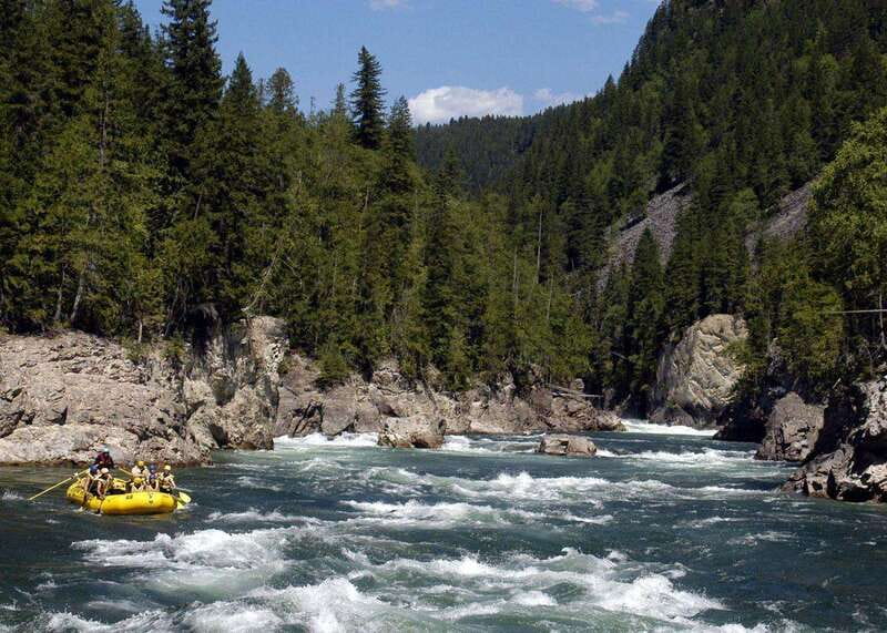 Clearwater BC Rafting with time for a waterfall Tour - From calm water to the first rapids