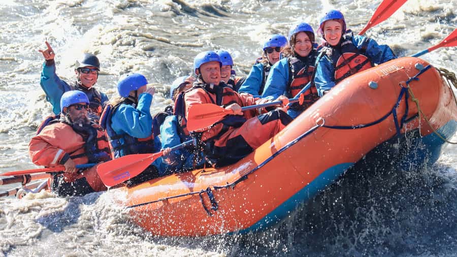 Denali, Alaska: Canyon Wave Raft Class III-IV Paddle/Oar - The Nenana River safety briefing