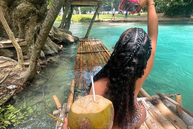 Dunns River Falls, Zipline, Bamboo Rafting, Horseback Ride Tour - Scotchies Drax Hall for jerk lunch