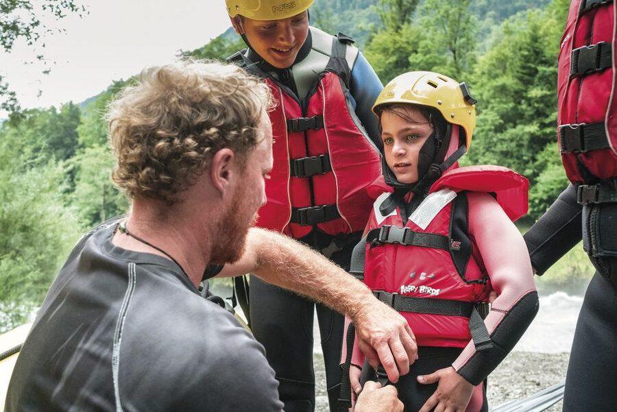 From Interlaken: Family Rafting - Returning to base with a drink