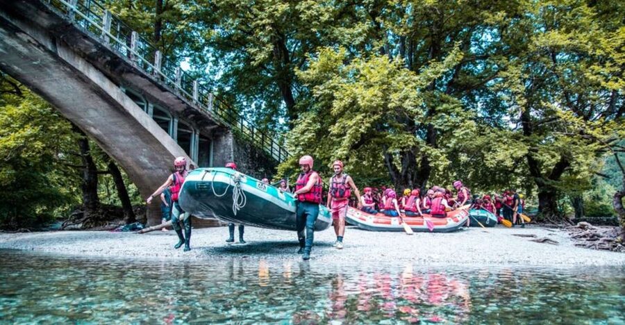 From Kleidonia: Voidomatis River Rafting Adventure - Clear water, cold swims, and Oriental plane trees