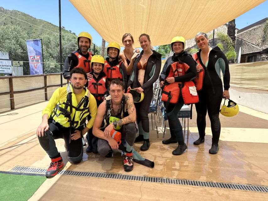 From Motta Camastra: Alcantara Gorges Body Rafting Trip - Getting into the water and starting the 400-meter route