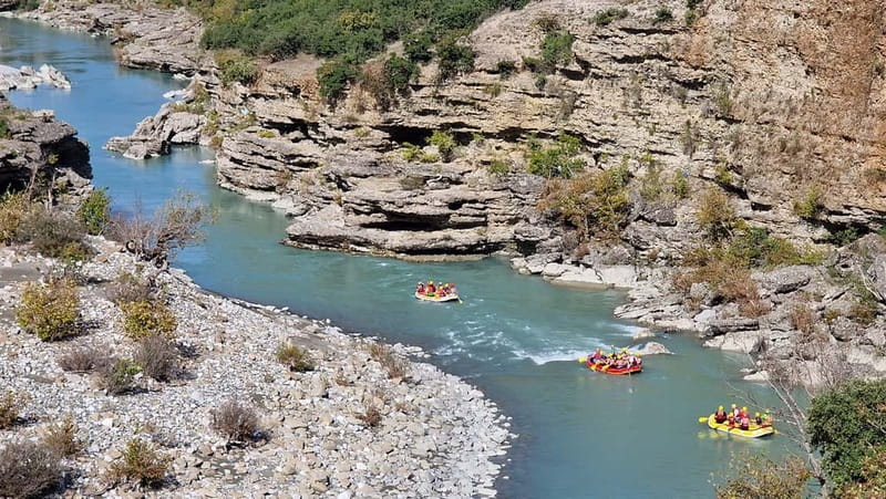 From Permet: Amazing Rafting Experience at Vjosa River - The main Vjosa rafting run