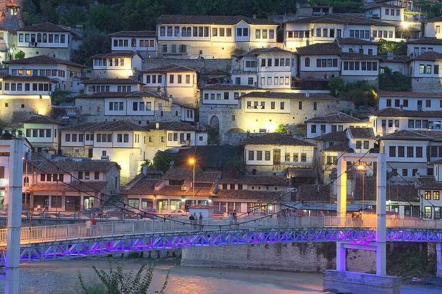 From Permet: Vjosa River Rafting and Benja Thermal Baths - Benja Thermal Baths beneath the old stone bridge
