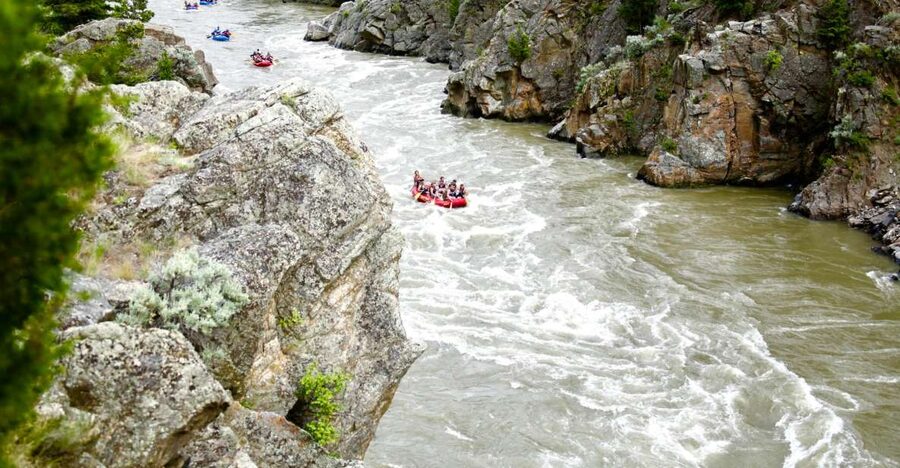 Gardiner: Yellowstone River Half-Day Whitewater Rafting - Cooling off after the raft ride