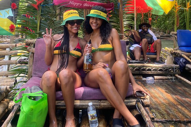 Great River bamboo Rafting and Margaritaville from Montego Bay - Boarding the 30-foot bamboo raft