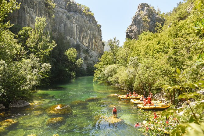 Half-Day Rafting Experience on Cetina River with Cliff Jumping and more - Swimming beneath waterfalls and through the cave