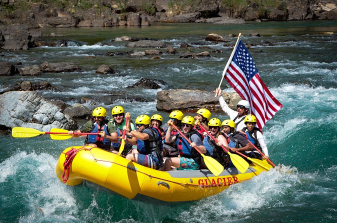 Half Day Whitewater Rafting with Riverside Dinner - Rapids, gentle water, and Glacier views