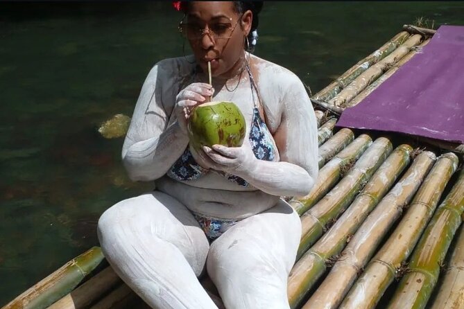 Jamaica Bamboo Rafting Experience with Lime Stone Massage - Boarding the handcrafted bamboo raft