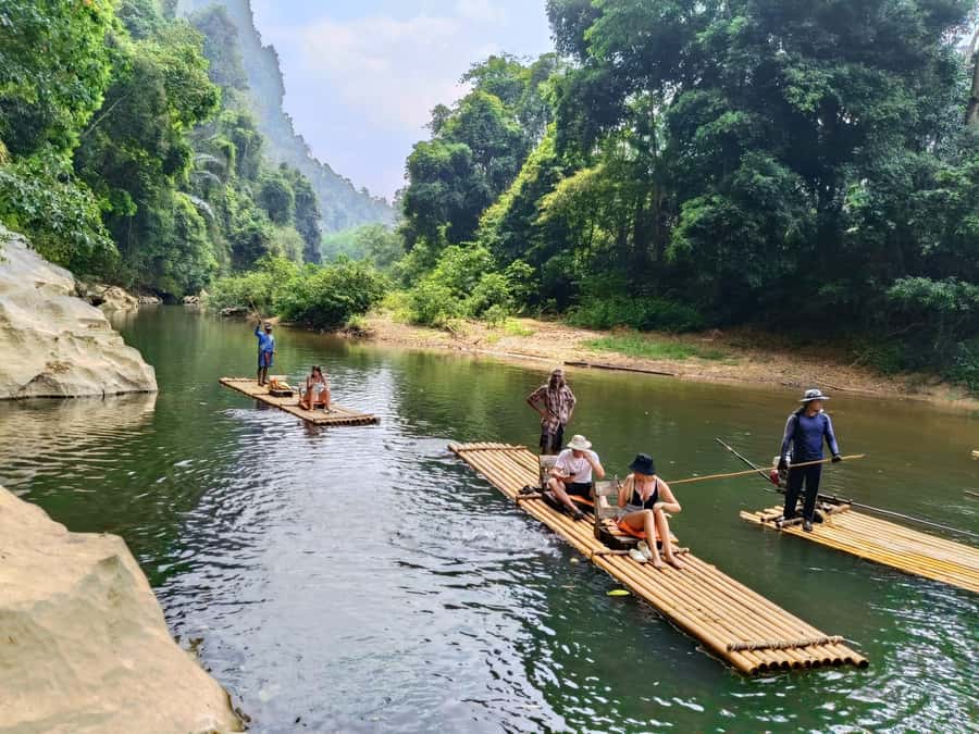 Khao Sok: Private Bamboo Rafting & Jungle Cave Temple Tour - Thai coffee in a bamboo mug