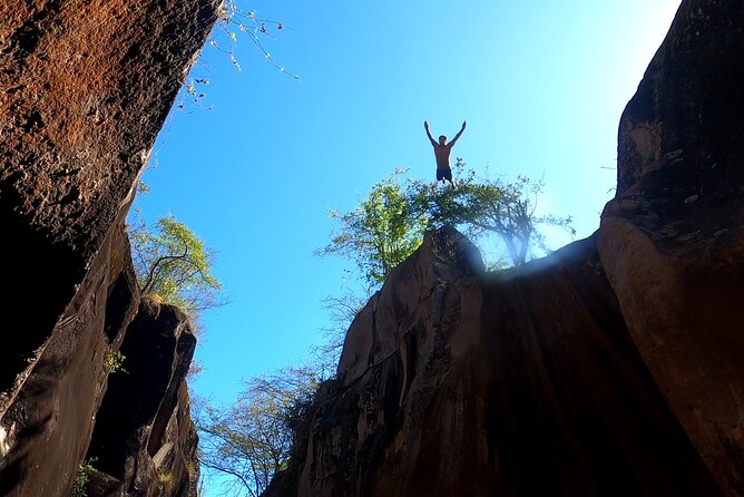 La Leona waterfall Cliffjumping White water Tubbing PrivateTour - La Leona Waterfall requires a real scramble