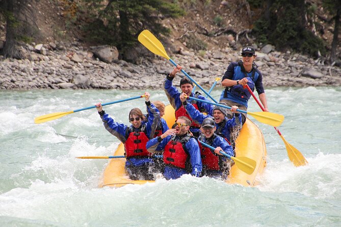 Rafting on Athabasca River Mile 5 in Jasper - Where the Miette River joins the Athabasca