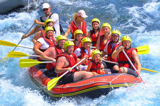 "Side: Whitewater Rafting Fun at Koprulu Canyon" - Safety gear and the first splash