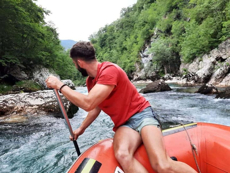 TARA BRIDGE: Tara River Rafting Trip with Jeep Transfer - Rafting beneath the Tara Canyon