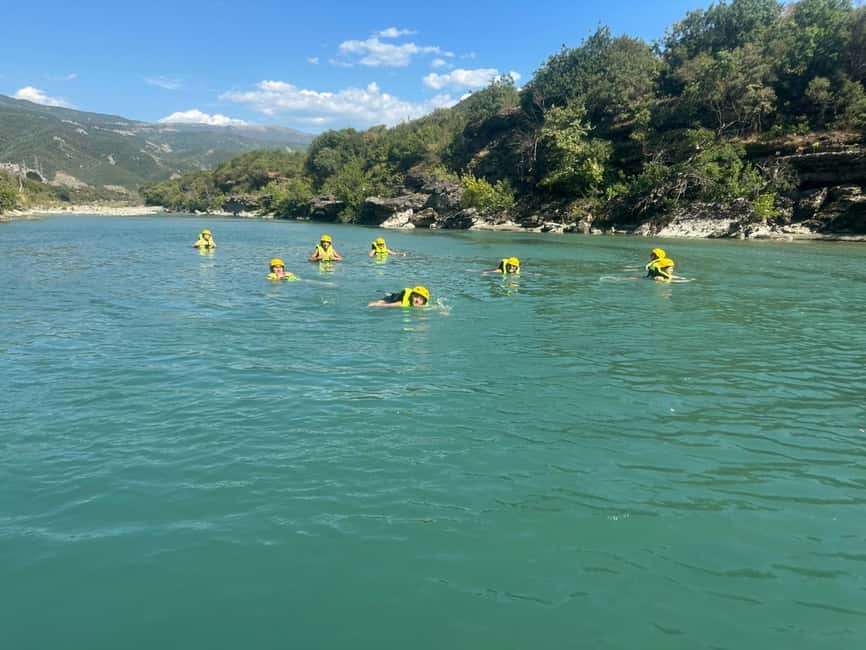 Tirana/Durrës/Golem: Vjosa Rafting, Benja Thermal Baths Tour - Rafting the Vjosa River for about two and a half hours